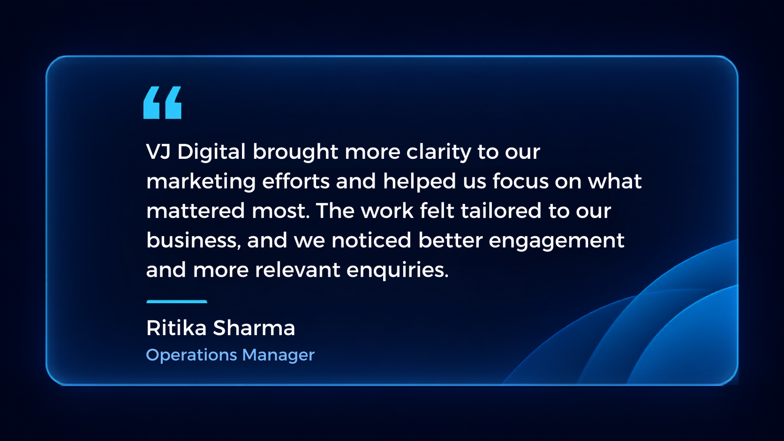Home before working with vj digital, our marketing felt inconsistent and difficult to track. their team gave us clearer direction, and over time we began receiving better quality enquiries. (4)